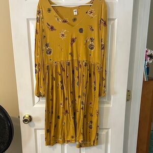 Old Navy Mustard Floral Dress